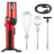 Hand Mixer The Most Portable Electric Egg Beaters, Adjustable Head for Whisk/Beat/Mix with 2 Speed, USB Rechargeable, Cordless Handy Mixer with 3 Attachments, Red/Black