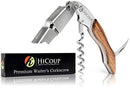 Professional Waiter’s Corkscrew by HiCoup – Bai Ying Wood Handle All-in-one Corkscrew, Bottle Opener and Foil Cutter, The Favored Choice of Sommeliers, Waiters and Bartenders Around The World