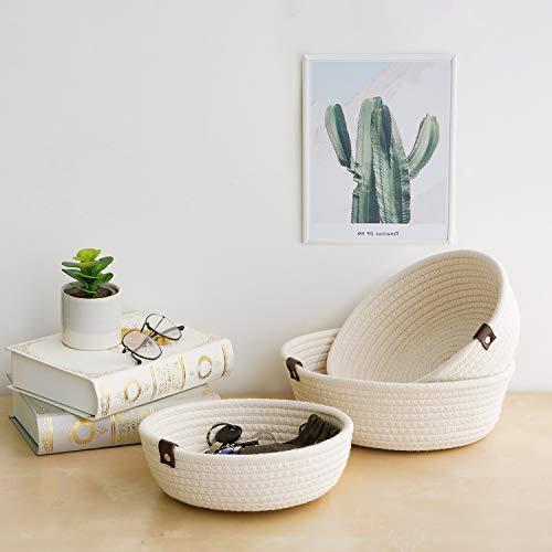 Goodpick 3pack Small Basket - Woven Jute Storage Basket for Kitchen Corner Basket for Snack Storage Cute Basket for CosmetiHome Storage Baskets for Shelves Gift Baskets, Hemp