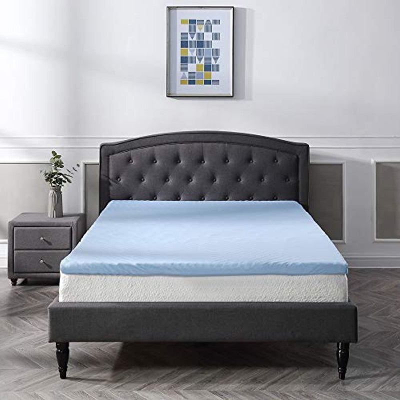 Classic Brands 3-Inch Cool Cloud Gel Memory Foam Mattress Topper With Free Cover, Queen