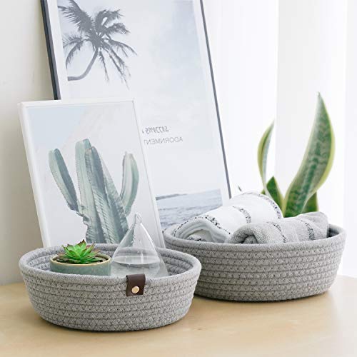 Goodpick 3pack Small Basket - Woven Jute Storage Basket for Kitchen Corner Basket for Snack Storage Cute Basket for CosmetiHome Storage Baskets for Shelves Gift Baskets, Hemp