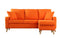 Divano Roma Furniture Mid Century Modern Linen Fabric Small Space Sectional Sofa Reversible Chaise (Orange)