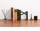 Office Square Decorative Metal Bookends - Heavy Duty & Adjustable Modern Design with Non-Skid Base