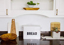 Metal Bread Box - Countertop Space-Saving, Extra Large, High Capacity Bread Storage Bin for your Kitchen - Holds 2+ Loaves - White with Bold BREAD Lettering by Claimed Corner