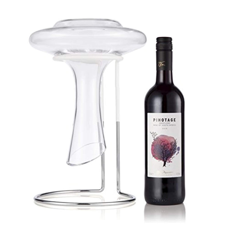 Guzzle Buddy Decanter Drying Stand - Beautiful Stainless Steel - For Large Bottomed Wine Decanters - Rubber Coated to Prevent Scratches