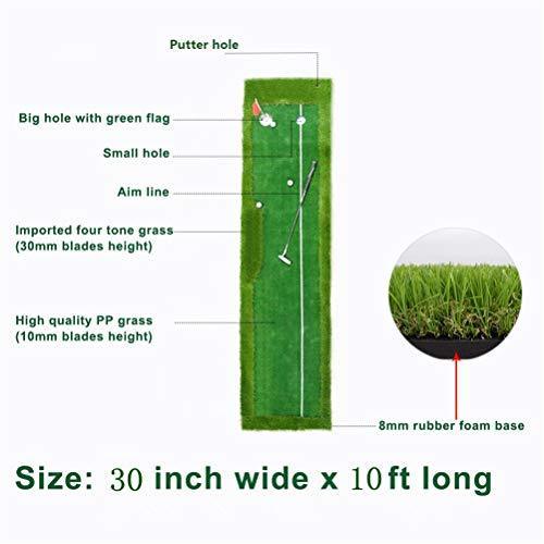 77tech Golf Putting Green System Professional Practice Large Indoor/Outdoor Challenging Putter Made of Waterproof Rubber Base Golf Training Mat Aid Equipment