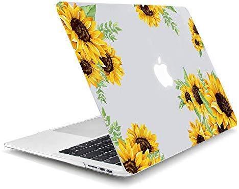 MacBook Air 13 Inch Case 2018 Release A1932,Arike Arike Sunflower Matte See Through Clear Hard Case with Keyboard Cover & Mouse Pad Compatible for MacBook Air 13 Inch with Retina Display & Touch ID