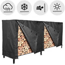 RedSwing Firewood Rack Cover 8 Ft, Log Rack Cover, Heavy Duty and Water Resistant 600D Oxford Firewood Cover, All Weather Protection, Black