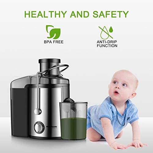 Homeleader Juicer Juice Extractor 3 Speed Centrifugal Juicer with Wide Mouth, for Fruits and Vegetables, BPA-Free