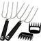 Turkey Lifting Forks, Meat Claws, Strong Endurance Stainless Steel Poultry Chicken Fork, Ultra-Sharp Roast Ham Forks. Easily Lift, Handle Meats - Essential for BBQ & Thanksgiving Pros, Set of 4