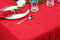 Cotton Craft 100% Linen Christmas Red Table Cloth -Size 60x120 Red Hand Crafted and Hand Stitched Table Cloth with Hemstitch detailing.