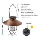 Outdoor Hanging Solar Lantern Light Copper Solar Lamp with Warm White fliament Bulbs for Garden Yard Pathway