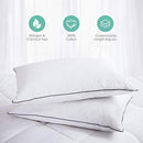 Wave Medical Products Sable Pillows for Sleeping, Registered FDA Goose Down Alternative Bed Pillow 2 Pack, Super Soft Plush Fiber Fill, Adjustable Loft, Relief Neck Pain, Side Sleeper, Hypoallergenic, Queen Size