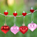 AOPOO 24 Pieces Heart Baubles Valentine's Day Heart Shaped Ornament Matt Heart Ornament for Valentine's Day Decoration and Home Party Decor, 2 Types (Red, Pink)