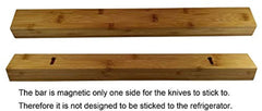 Eco friendly Bamboo wood magnetic knife holder, 17 inch knife strip or bar in gift box. Premium Presents brand.