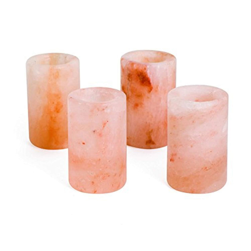 Himalayan Salt Shot Glasses, Set of 4 All-Natural FDA Approved 3" Pink Salt Glasses -Tequila Shot Glasses