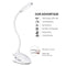Led Clip Reading Light, Raniaco Daylight 12 Leds Reading Lamp-3 Brightness,USB Rechargeable, Touch Switch Bedside Book Light with Good Eye Protection Brightness