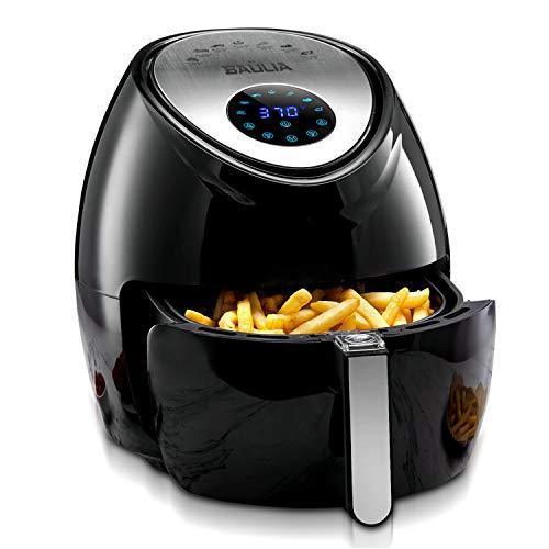 Baulia AF810 Fryer 3.8QT – Easy to Use Digital Air Machine – Cook Healthy, Nutritious Food with No Oil – LCD Screen Control – Insulated Handle, 3.8 QT, Black