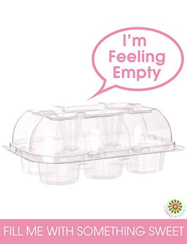 Kitchen Joy (12Pack x 12 Sets) STACK'nGO Cupcake Carriers - High Tall Dome Clear Containers Thick Plastic Disposable Storage Boxes.