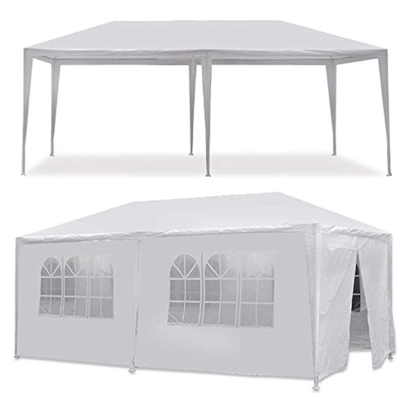 Smartxchoices 10' x 20' Outdoor White Waterproof Gazebo Canopy Tent with 6 Removable Sidewalls and Windows Heavy Duty Tent for Party Wedding Events Beach BBQ (10' x 20' with 6 Sidewalls)