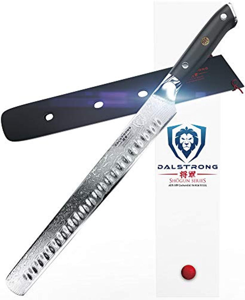 DALSTRONG Slicing Carving Knife - 12" Granton Edge - Shogun Series - AUS-10V- Vacuum Treated - Sheath