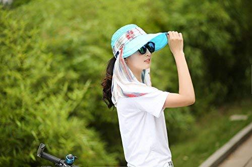 ICOLOR Sun Cap Sun Flap Hats Outdoor 360°Sun UPF 50+ Women Lady Wide Brim Cap Visor Hats UV Protection Summer Sun Hats