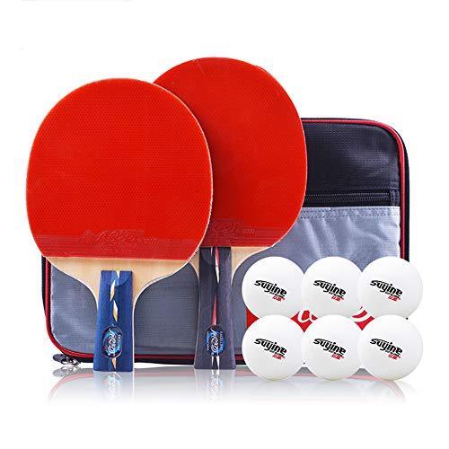 SSHHI Table Tennis 2 Player Set,Comfortable Handle,Ping Pong Paddle Set,Can Be Used for Indoor and Outdoor Game,Fashion/As Shown/A