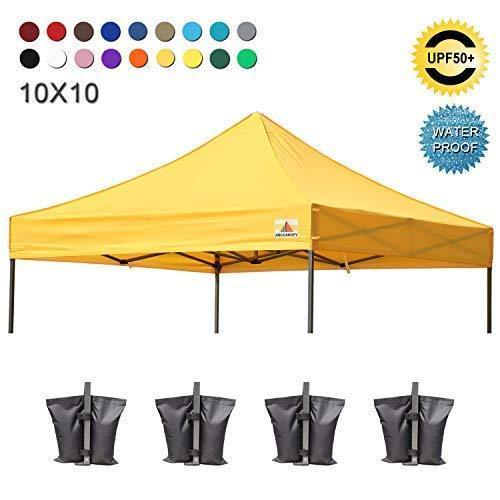 ABCCANOPY Pop Up Canopy Replacement Top Cover 100% Waterproof Choose 18+ Colors (Top White)