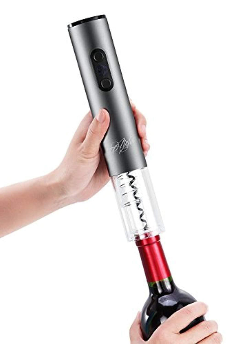 Airfox Electric Wine Opener,Cordless Wine Opener,Silver Grey