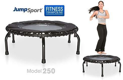 JumpSport  250 | Fitness Trampoline, In-Home Rebounder | Home Cardio Exercise | Safely Cushioned Bounce | Long Lasting Premium Bungees | Top Rated for Quality & Durability | Music Workout Video Incl.