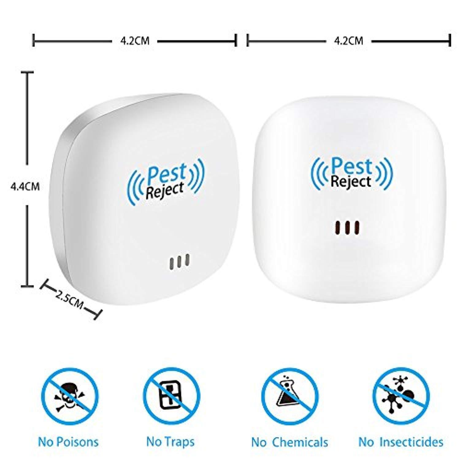 Tomu Ultrasonic Pest Repeller for Bugs and Insects, Mice Repellent to Repel and Prevent Mouse, Ant, Mosquito, Spider, Rodent, Roach,Child and Pets Safe Control(4 New Packs)