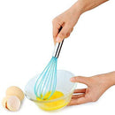 TEEVEA  Set of 3 Multi-Color Silicone whisks with stainless steel handles. Milk & Egg Beater Balloon Metal Whisk for Blending, Whisking, Beating and Stirring