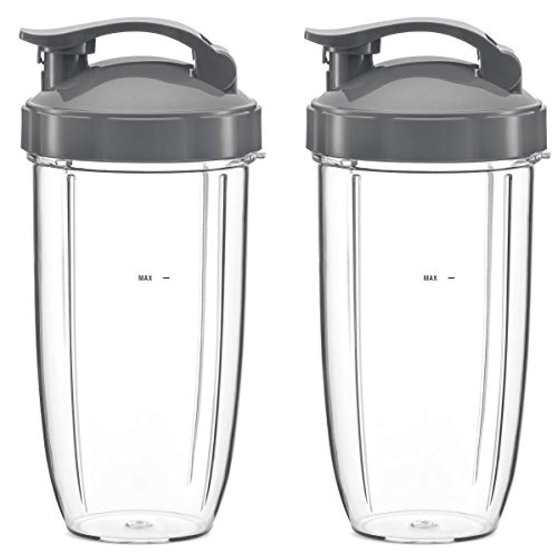 Preferred Parts 32oz Replacement Cups with Flip Top To Go Lid for NutriBullet 600w and Pro 900w Blender (2 Pack)