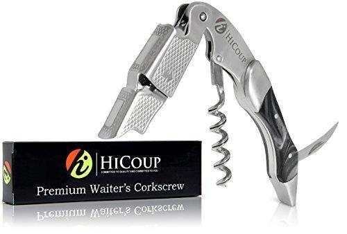 Professional Waiter’s Corkscrew by HiCoup – Bai Ying Wood Handle All-in-one Corkscrew, Bottle Opener and Foil Cutter, The Favored Choice of Sommeliers, Waiters and Bartenders Around The World