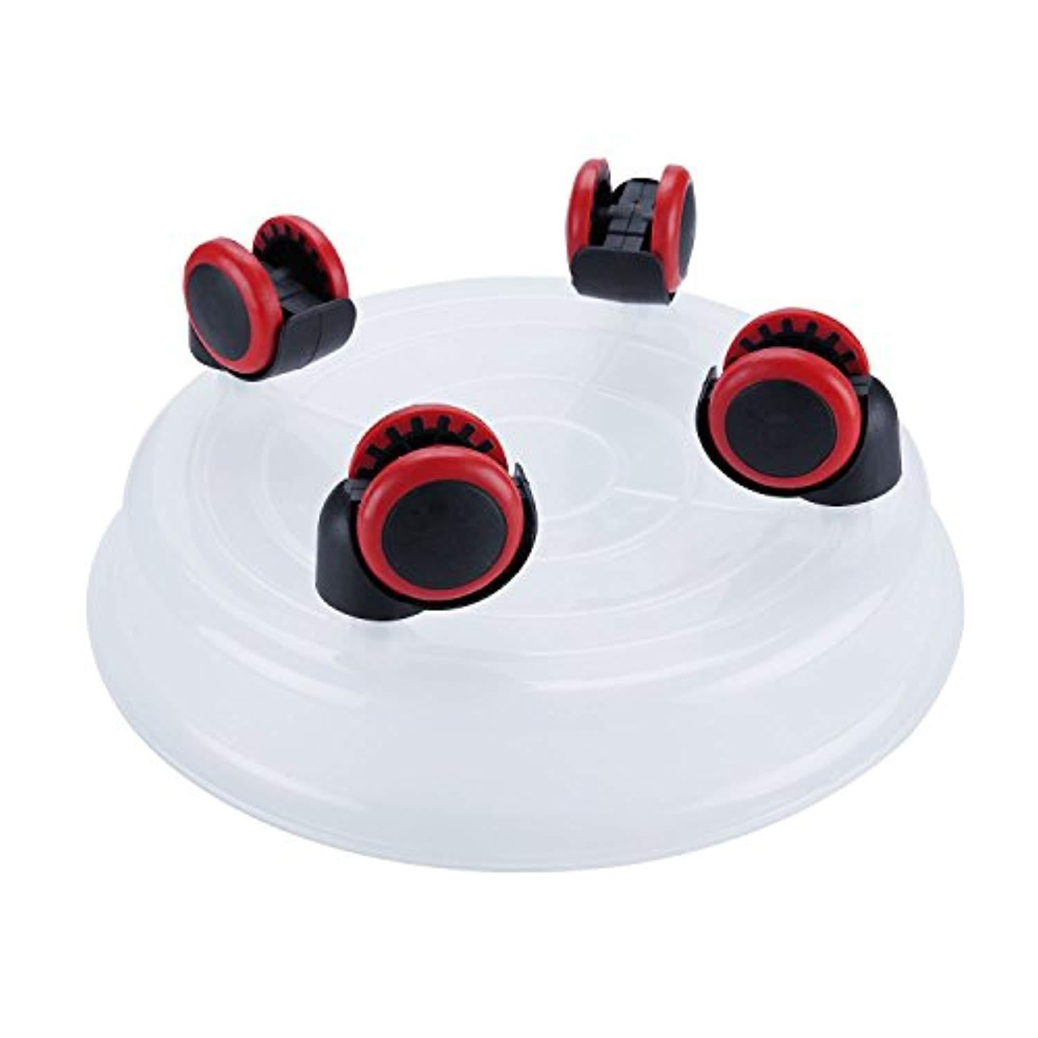T4U 12" Round Plastic Plant Caddies Flower Planter Pot Stand Pack of 4, Movable Stand with Wheels Rack on Rollers Dolly Holder on Wheels Planter Trolley Casters Rolling Tray Coaster