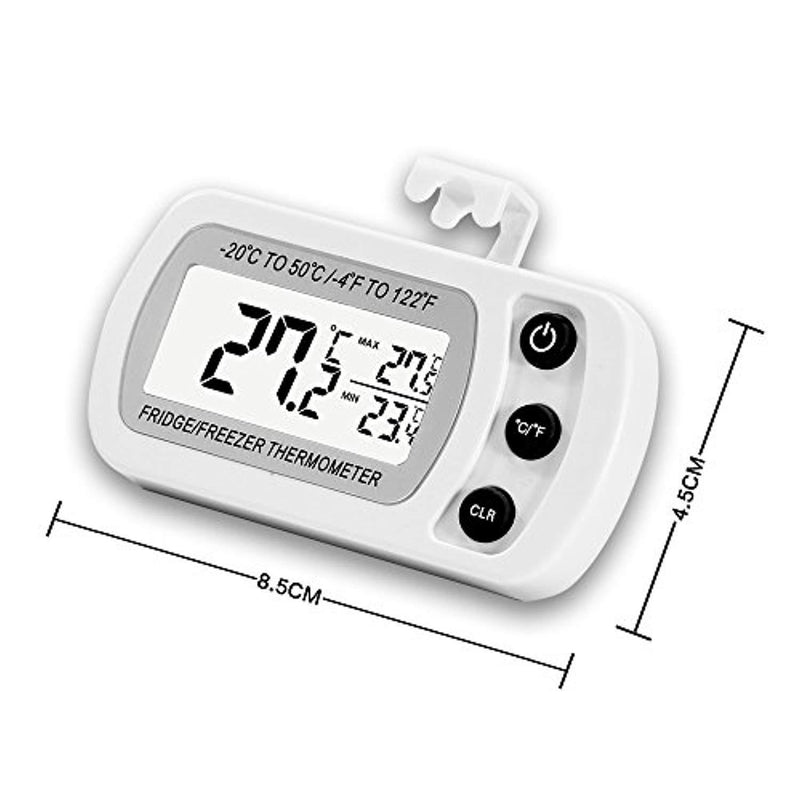 TSYMO  2 Pack Digital Refrigerator Freezer Thermometer,Max/Min Record Function with Large LCD Display