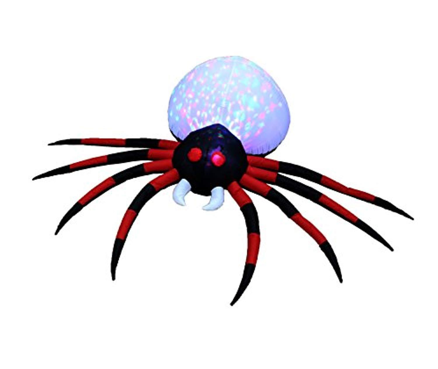 YUNLIGHTS Halloween Decorations 8ft Inflatable Spider Decor Built-in LED Lights with Anchoring Stakes for Outdoor, Yard, Garden,Lawn,Party