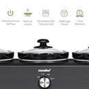 Slow Cooker Crock Pot,Triple Crock Pot Buffet Server,Temperature Setting and 3 * 1.5 Quart Removable Ceramic Pot, Dishwasher Safe by Comfee