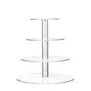 TWING 4 Tier Round Acrylic Cupcake Display Stand,Weeding Party Dessert Stand Tree Tower -Clear Display Holder Tree