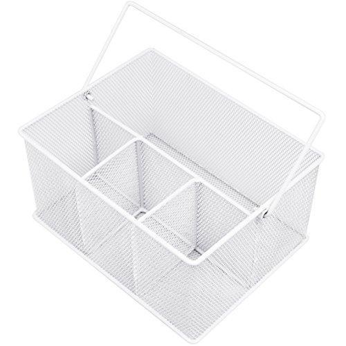 Sorbus Utensil Caddy — Silverware, Napkin Holder, and Condiment Organizer — Multi-Purpose Steel Mesh Caddy—Ideal for Kitchen, Dining, Entertaining, Tailgating, Picnics, and much more (Bronze)