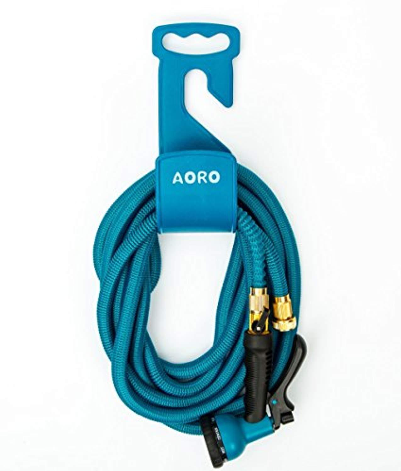OUTAD Expandable Garden Hose, 50ft Flexible Expanding Hose with Natural Triple Layer Latex Core,Solid Brass Connector (with Valve), Storage Sack, Hose Holder and 8 Pattern Spray Nozzle,Blue