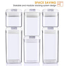 ME.FAN Air-Tight Food Storage Container Set - 6-Piece Set - Durable Plastic - BPA Free - Clear Containers with White Lids