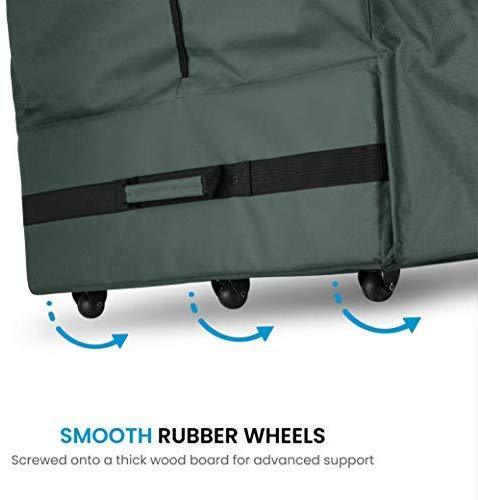 Rolling Large Christmas Tree Storage Bag - Fits Upto 9 ft. Artificial Disassembled Trees, Durable Handles & Wheels for Easy Carrying and Transport by ZOBER