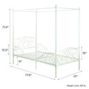 DHP Canopy Bed with Sturdy Bed Frame, Metal, Twin Size - White