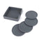 WINHC 5-Piece Silicone Coasters with Holder for Drink Absorbent, Anti-Slip Durable Reusable Eco-Friendly Large Size Coasters for Glasses on Outdoor Patio Furniture, Dinner Table or Bar (Gray)