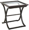 Southern Enterprises  Vogue Side End Table, Black with Copper Distressed Finish