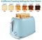 Toaster 2 Slice Toaster Retro Stainless Steel Toaster with Bagel, Cancel, Defrost Function and 6 Bread Shade Settings Bread Toaster, Extra Wide Slot and Removable Crumb Tray, Blue