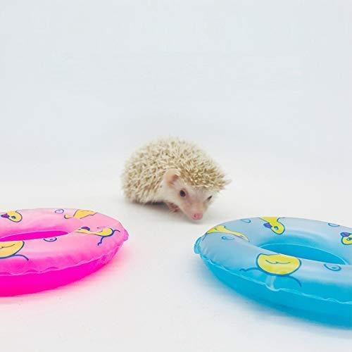 HCICHEN TEC 3.74 Inch Small Animal Hedgehog Fancy Mouse Bath Collar Ring Yellow Duck Transparent Swimming Rings Hamster Swim Life Jacket Float Coat Photo Shoot Toy Cage Accessories(6 Pack)