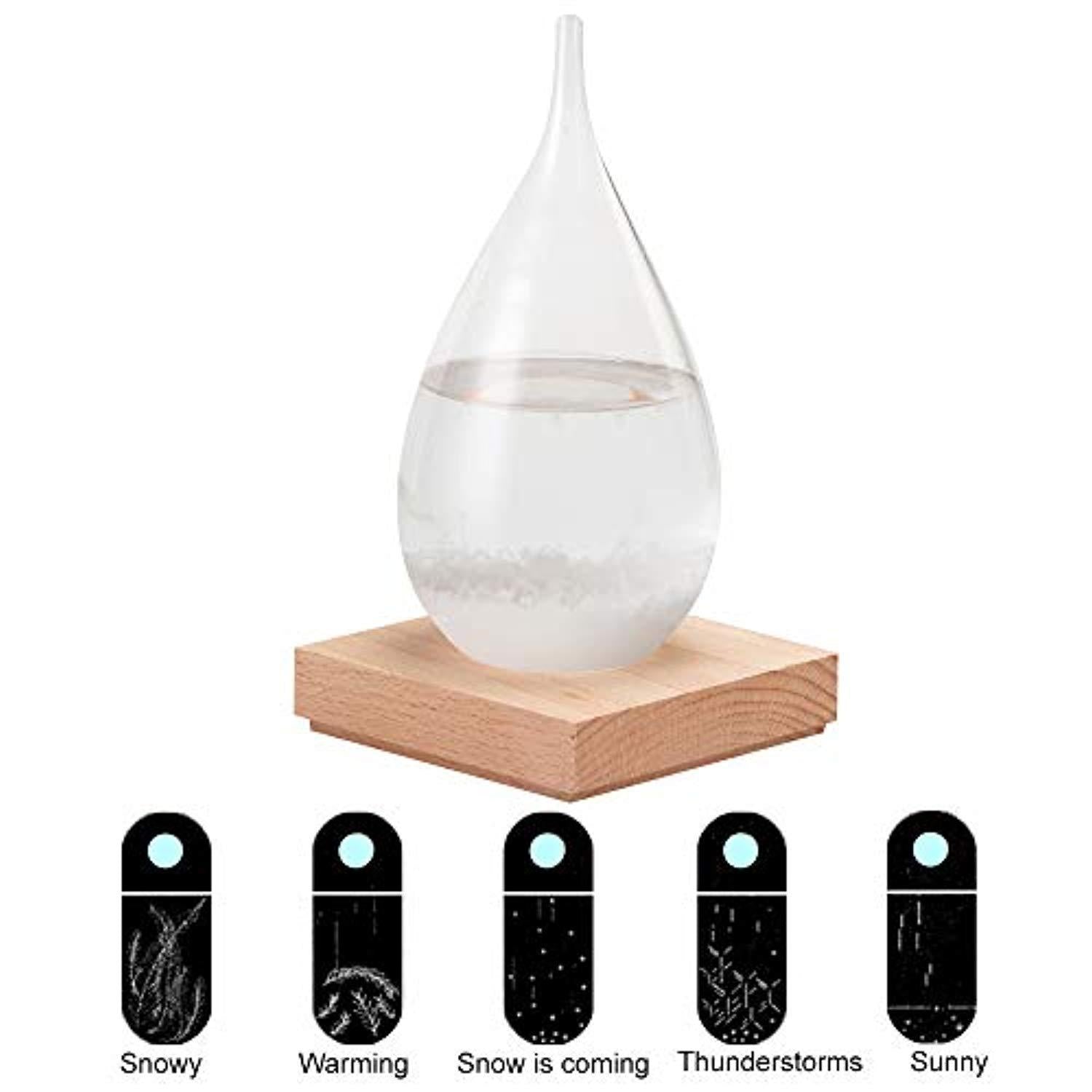 Storm Glass Weather Predictor-Creative Stylish Desktop Storm Glass Weather Bottle Forecast Perfect for Christmas/Birthday Gift and Home/Office Decorations