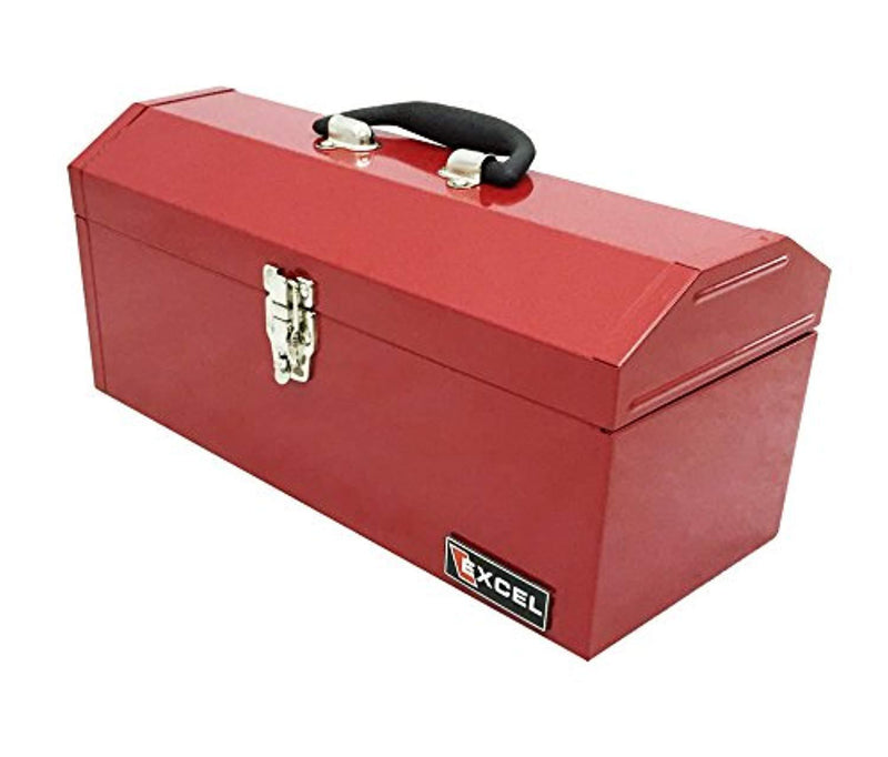 Excel TB137-Red 1-Tray Steel Tool Box, Red